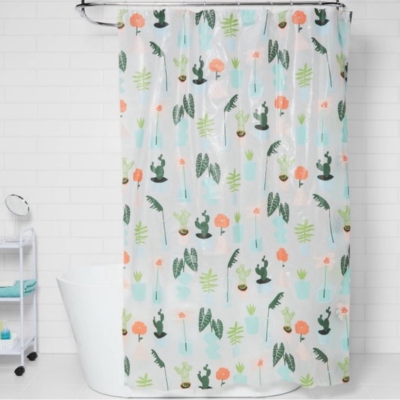 Room Essentials Multicolor Plants Shower Curtain - Picture 2 of 4